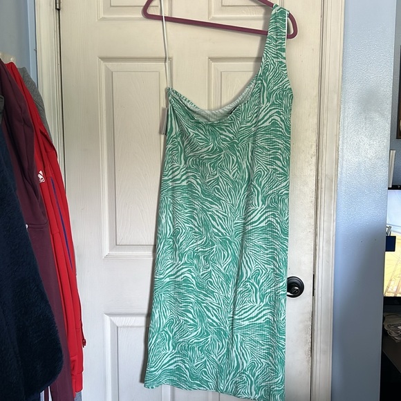 NWT Nine West small zebra one shoulder bodycon dress - Picture 3 of 6